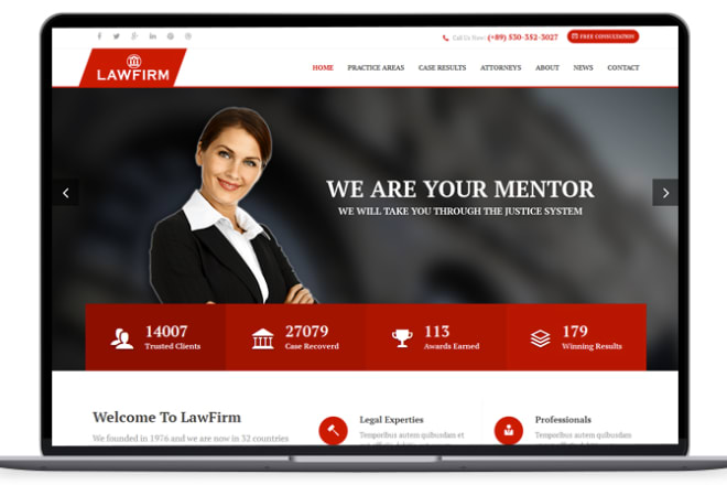 I will design a law firm lawyer attorney legal advisor consultancy website