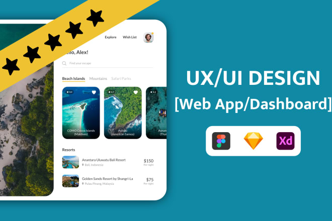 I will design a premium ui ux dashboard webdesign for you