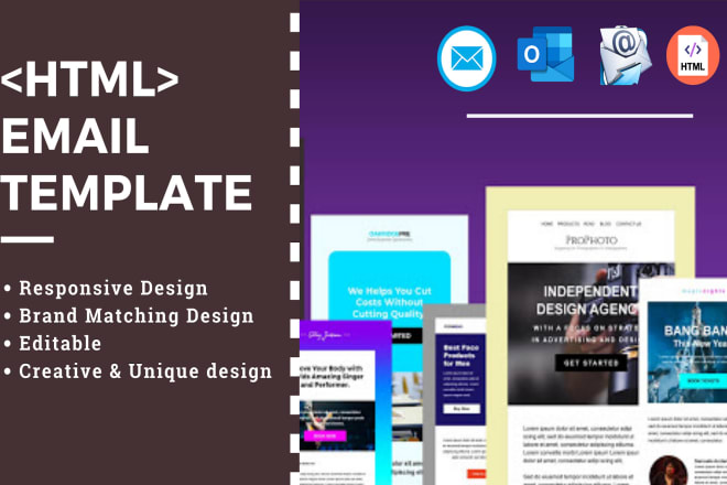 I will design a responsive HTML email template or newsletter