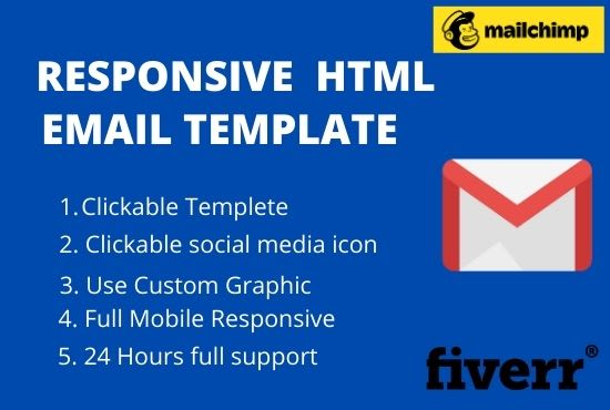 I will design a responsive HTML email template within 6 hours