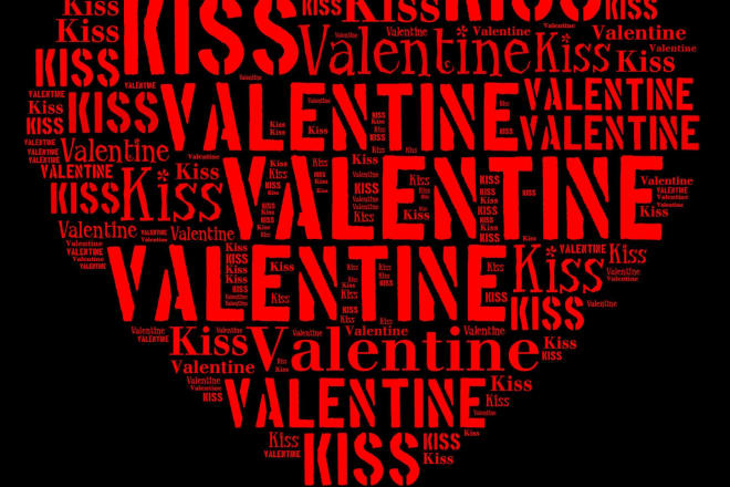 I will design a super cool WORD Art Gift for Valentine