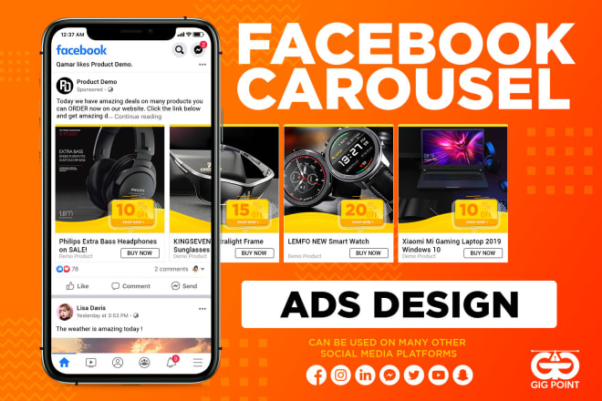 I will design amazing carousel banners for instagram or facebook