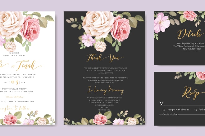 I will design an amazing wedding invitation