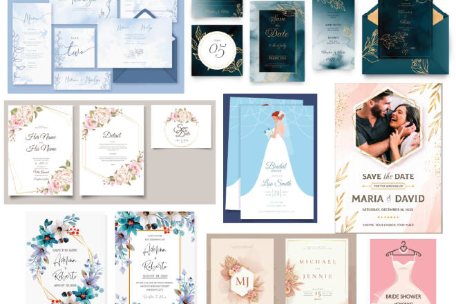 I will design an elegant wedding invitation