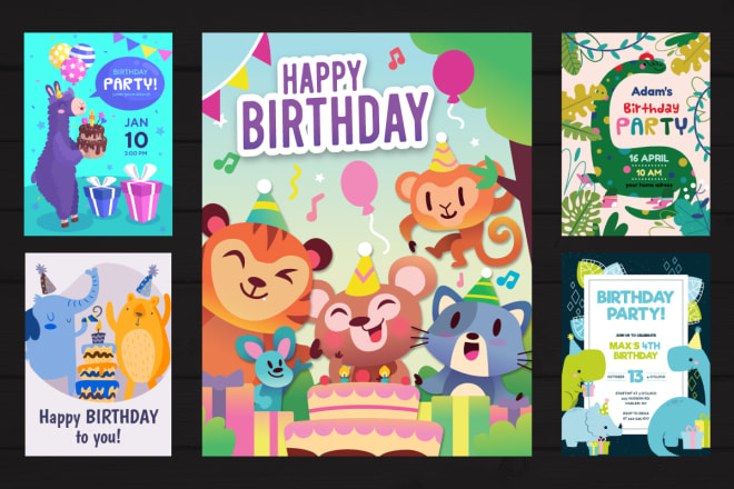 I will design beautiful birthday card, invitation, and party poster