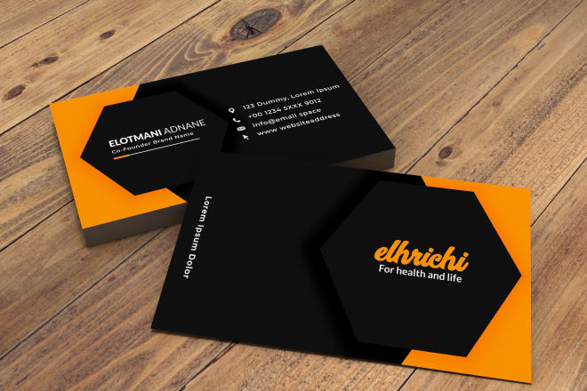 I will design business card with two examples