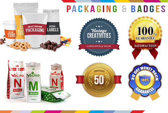 I will design creative sticker label tshirt packaging