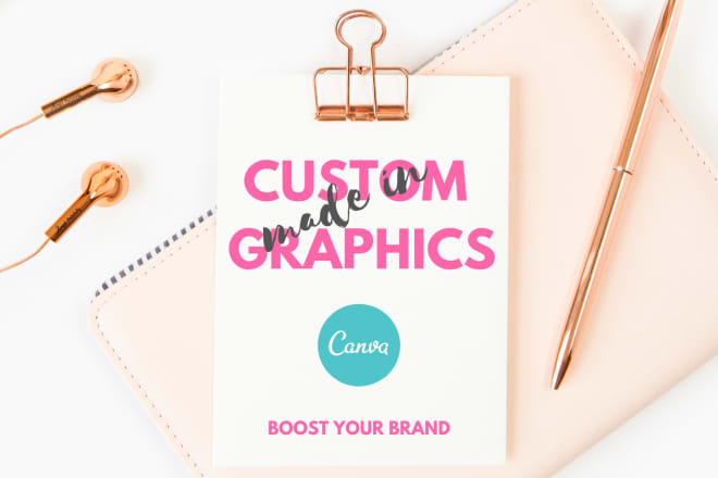 I will design custom graphics using canva