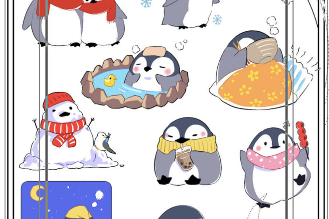I will design cute animal stickers, emoji, anime, character, chibi