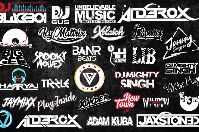 I will design dj rock, band,rap music text and producer logo
