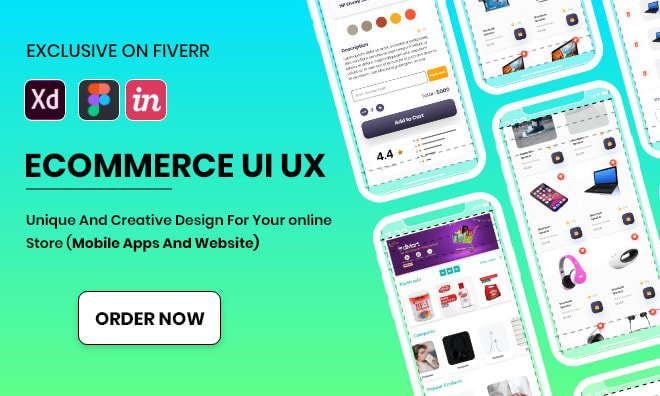 I will design ecommerce ui ux for mobile apps and websites