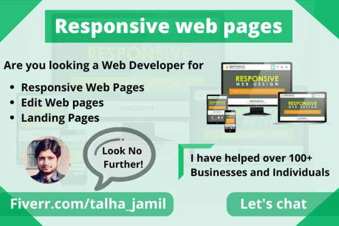 I will design edit responsive frontend web pages for your website