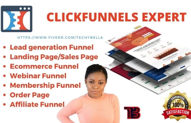 I will design expert clickfunnels sales funnel landing page on click funnel
