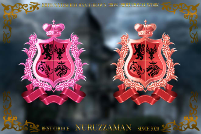 I will design family crest coat of arms logo