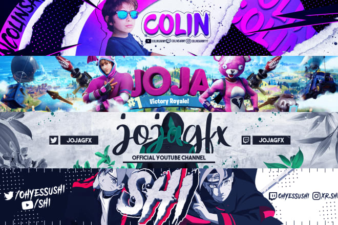 I will design gaming or anime banner for youtube, twitter, twitch