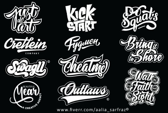 I will design hand lettering typography calligraphy logo