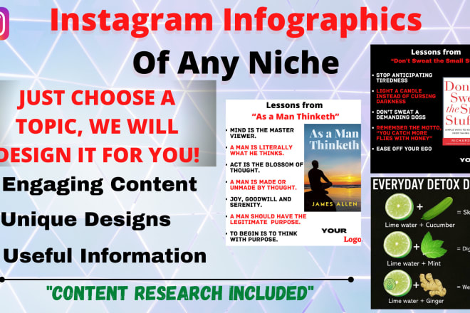 I will design instagram infographics of any niche for you