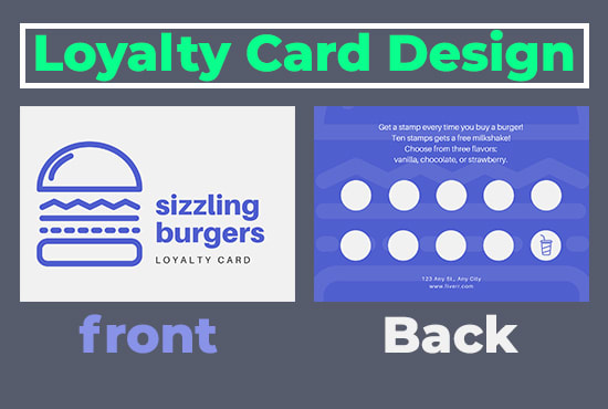 I will design loyalty card rack card door hanger bookmark design yard sign