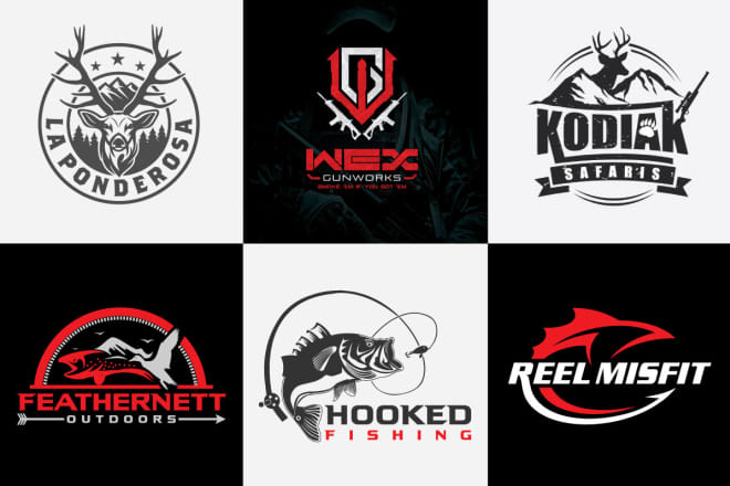 I will design modern fishing and hunting logo