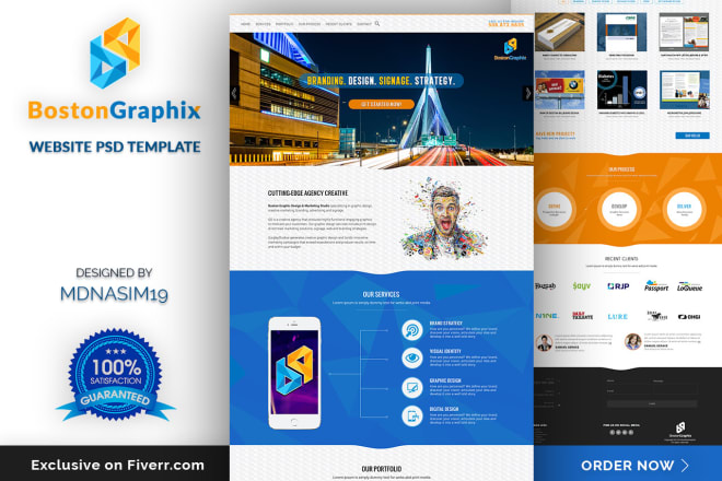 I will design photoshop psd web template or psd website design
