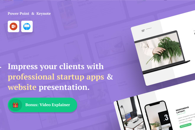 I will design presentation for startup website and mobile apps