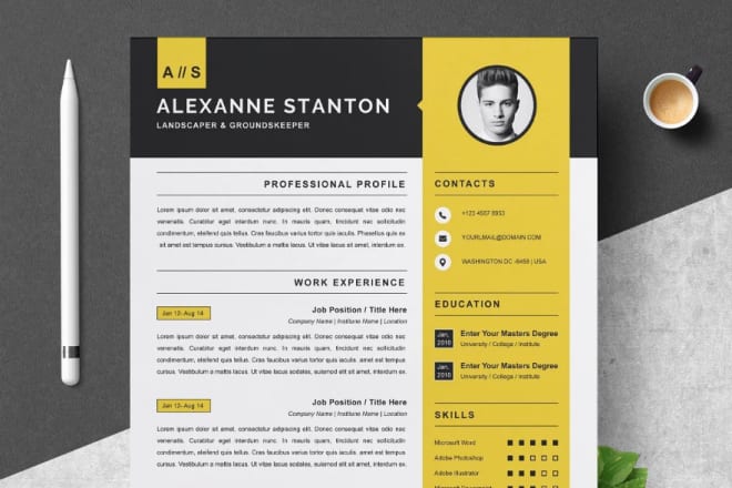 I will design professional cv resume cover letter and stationary
