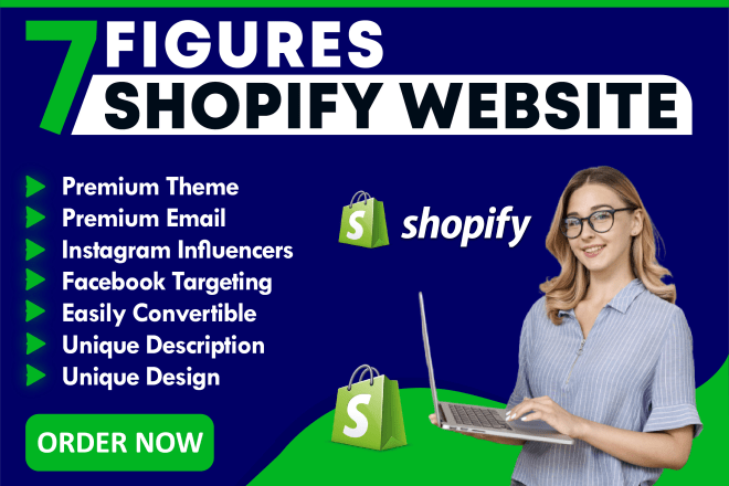 I will design shopify dropshipping store, shopify store, shopify website