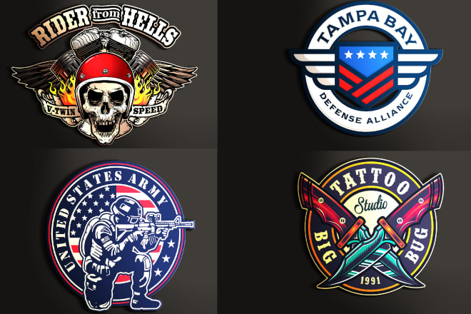 I will design skull, army, military, tactical, badge or emblem logo