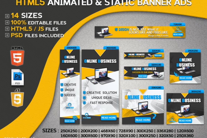 I will design static and animated HTML5 or GIF banner ads