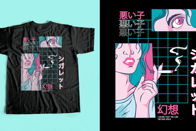 I will design unique japanese t shirt