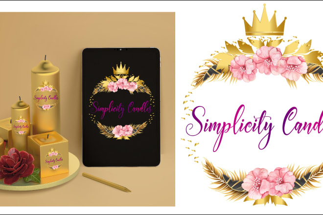 I will design your editable candle labeled logo template