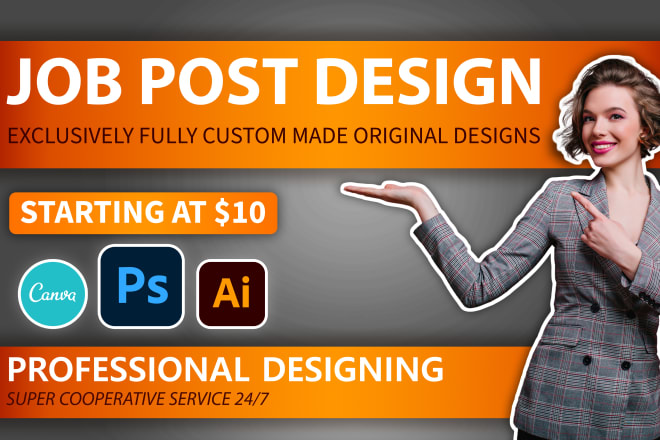 I will design your job ads posts flyers and digital banners