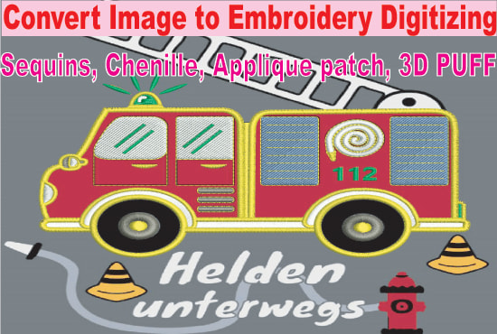 I will digitize, convert image to embroidery designs into dst files