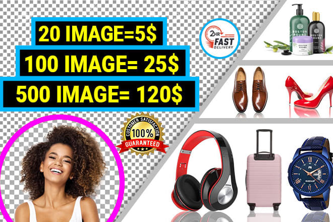 I will do 100 photos background removal, cut out, resize superfast