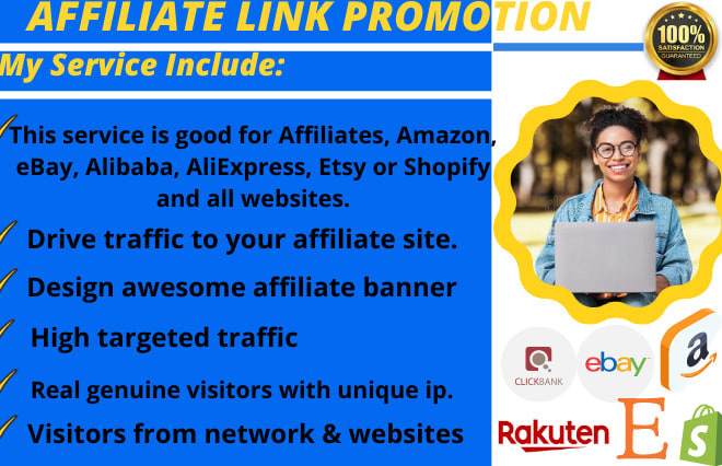 I will do affiliate link promotion, affiliate referral link promotion, clickbank