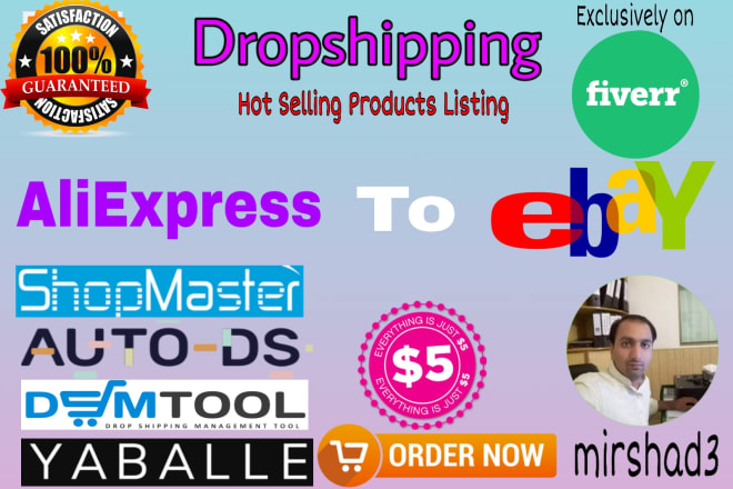 I will do aliexpress to ebay dropshipping products listing