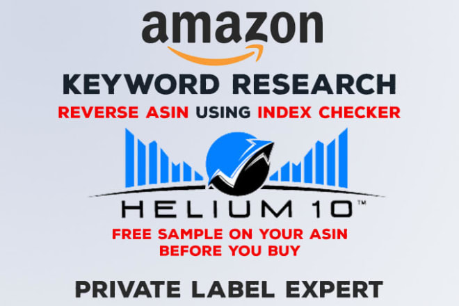 I will do amazon keyword research via h10 reverse asin fba pl