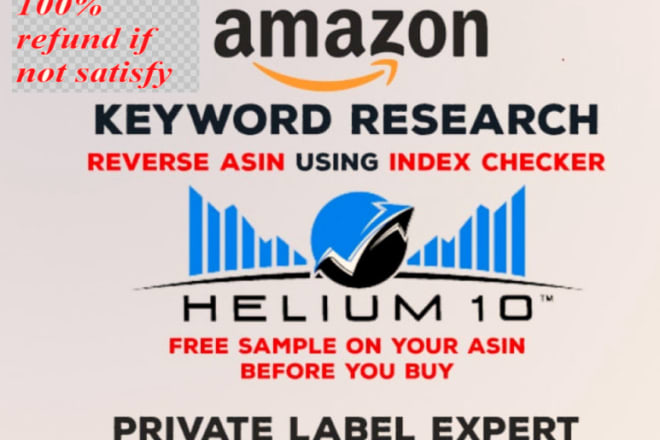 I will do amazon keyword research,reverse asin using helium 10