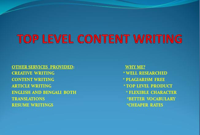 I will do any article and content writing