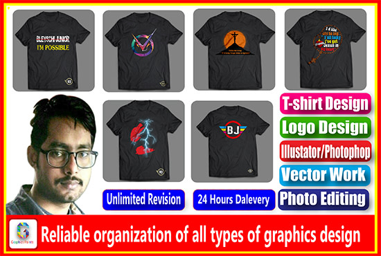 I will do any graphic design custom t shirt design
