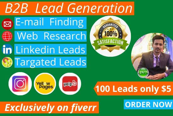 I will do b2b lead generation linkedin and email list prospecting