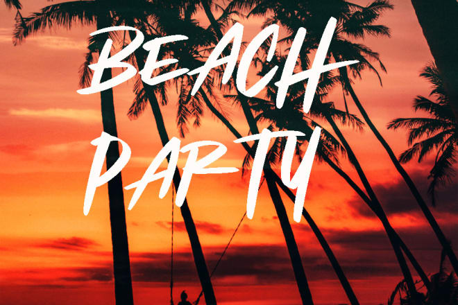 I will do beach party invitation flyer