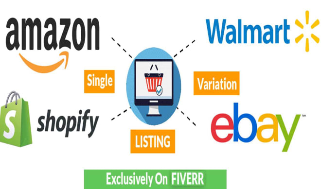 I will do bulk product listing on ebay, amazon, walmart, shopify