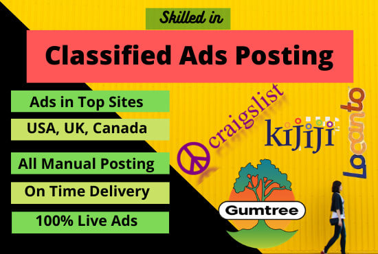 I will do classified ads posting in top rated USA sites