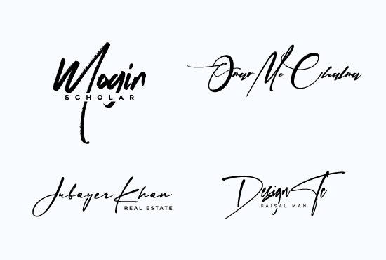 I will do clean signature logo, handwritten, cursive fonts or text