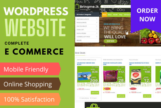 I will do complete wordpress online shopping cart with woocommerce