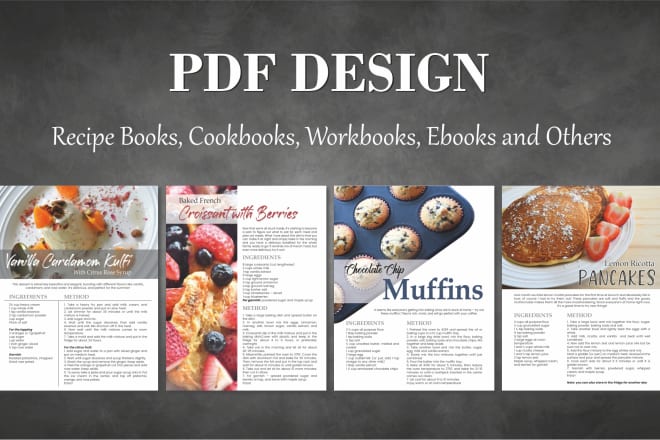 I will do cook book and recipe book layout and cover design