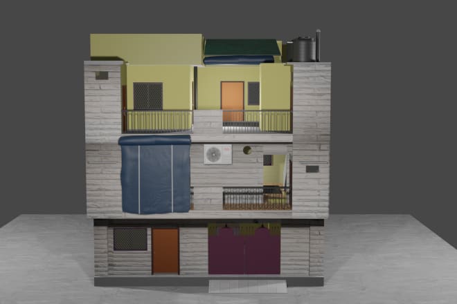 I will do create any 3d house and lowpoly 3d assets also