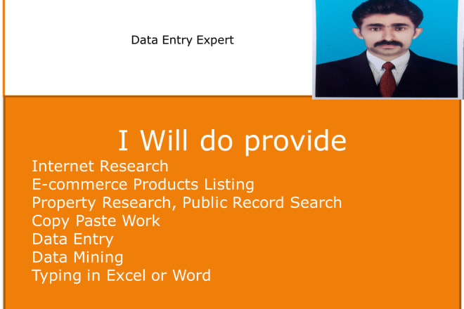 I will do data entry, product listing, web research