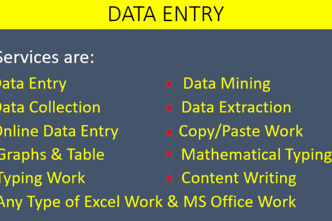 I will do data entry typing work in excel, word and copy paste job
